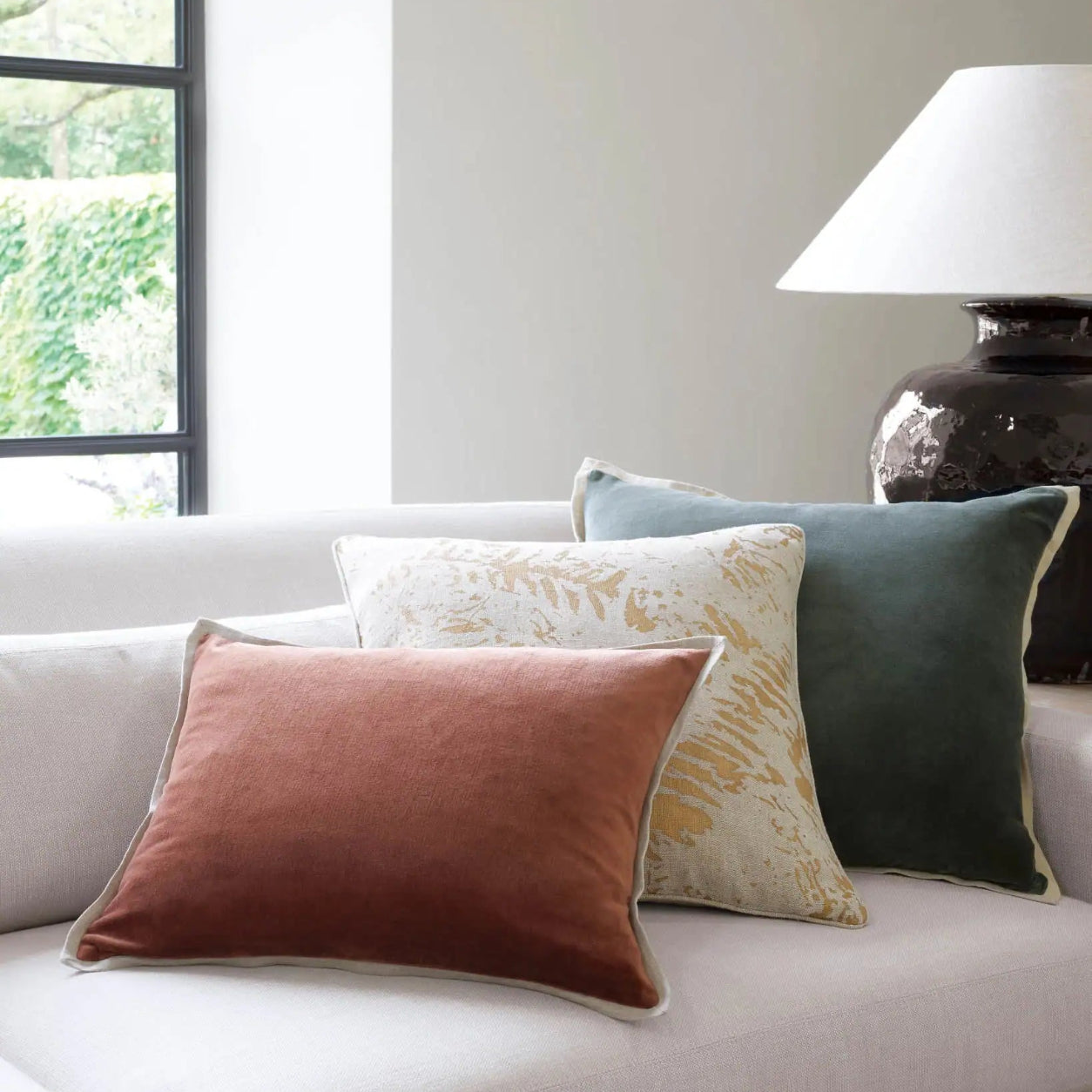 Velvet/Linen Decorative Pillow Cover- Brown