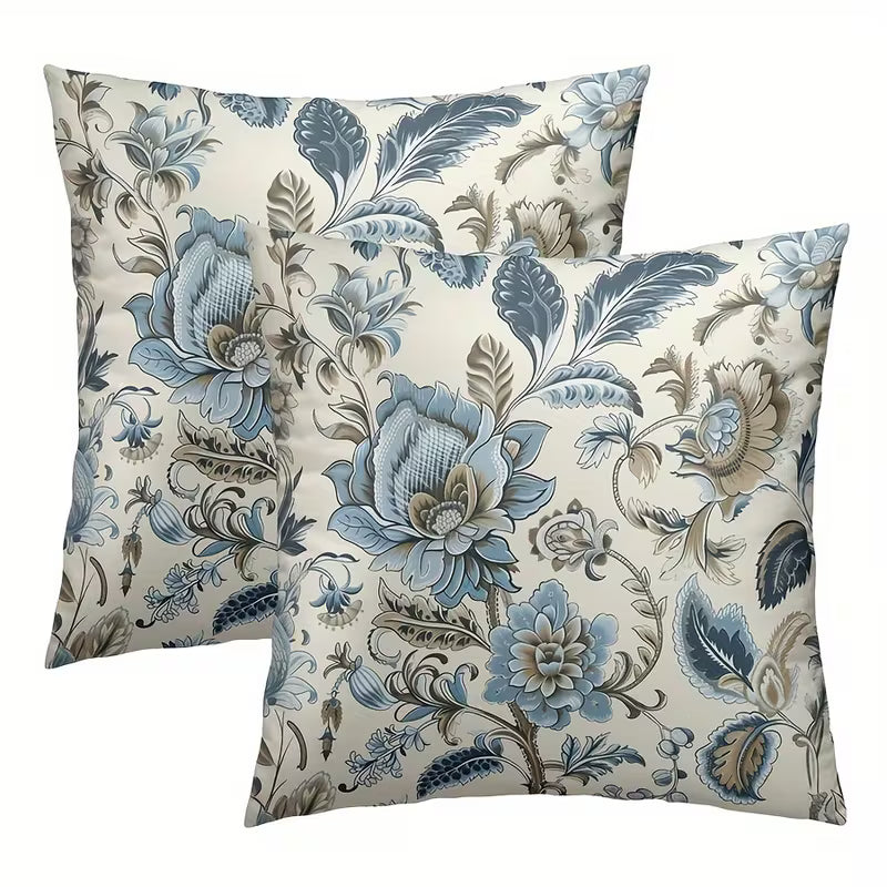 Vintage Floral Farmhouse Throw Pillow Cover