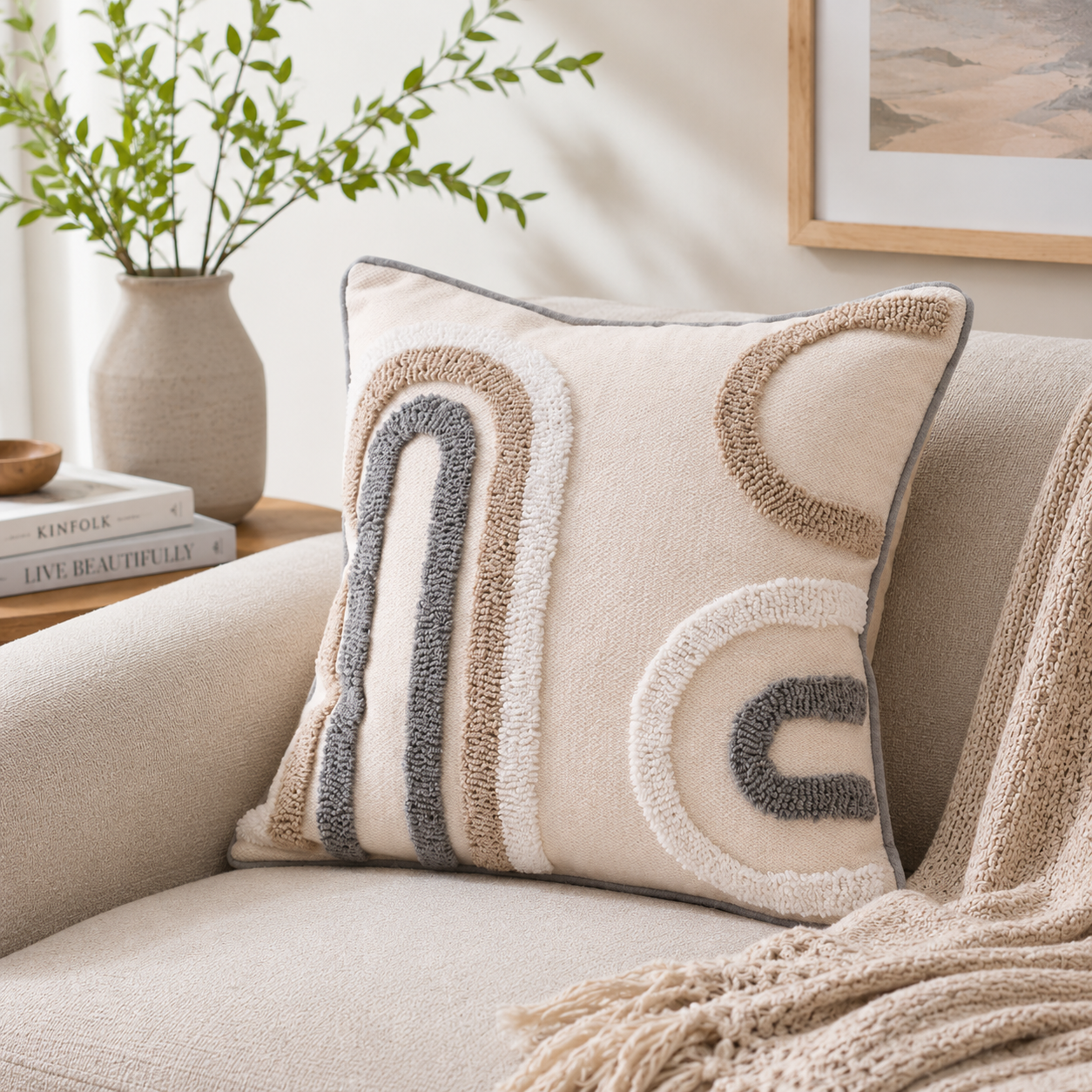 Chic Bohemian Throw Pillow Cover - Boho Arch