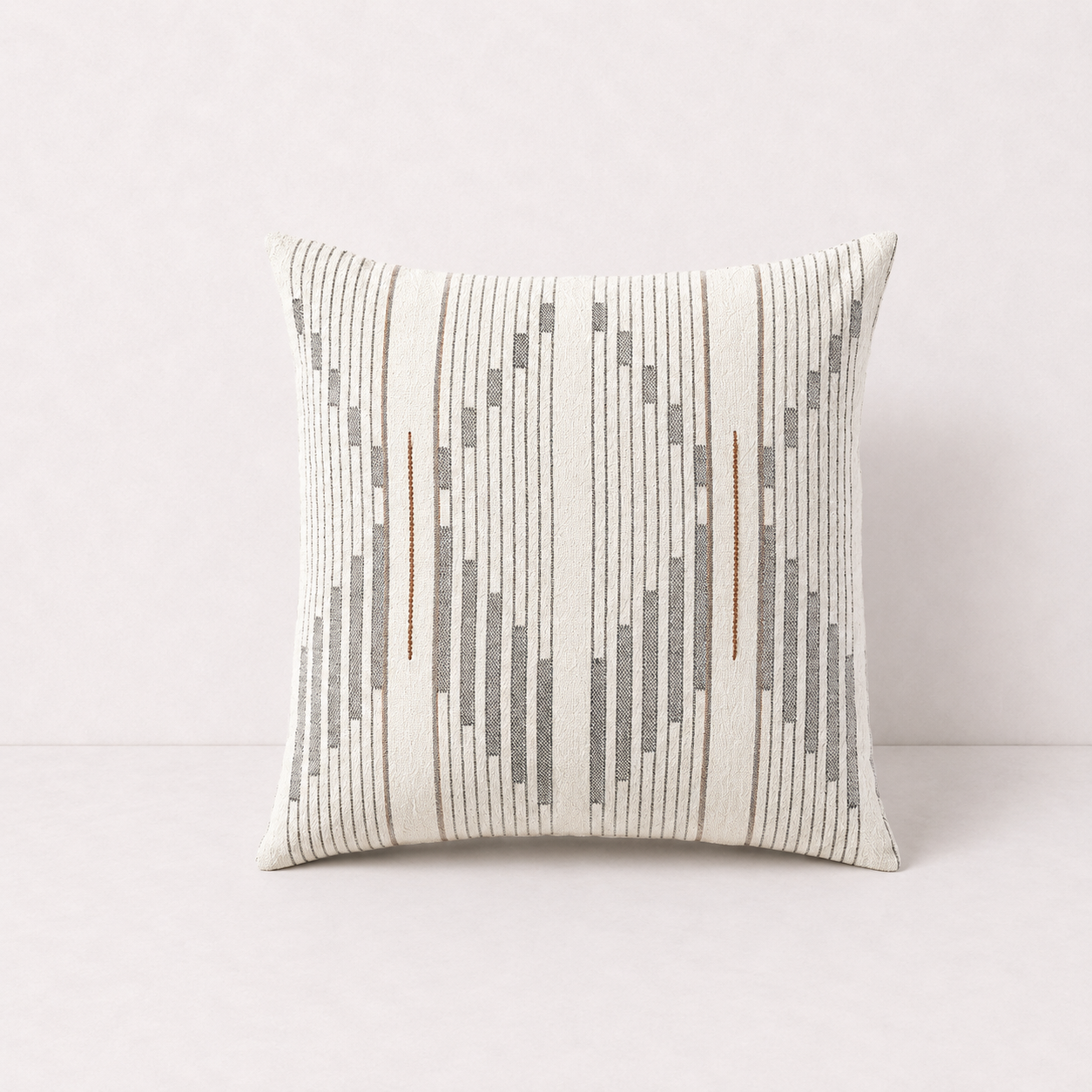 Geometric Stripe Decorative Throw Pillow Cover- Grey