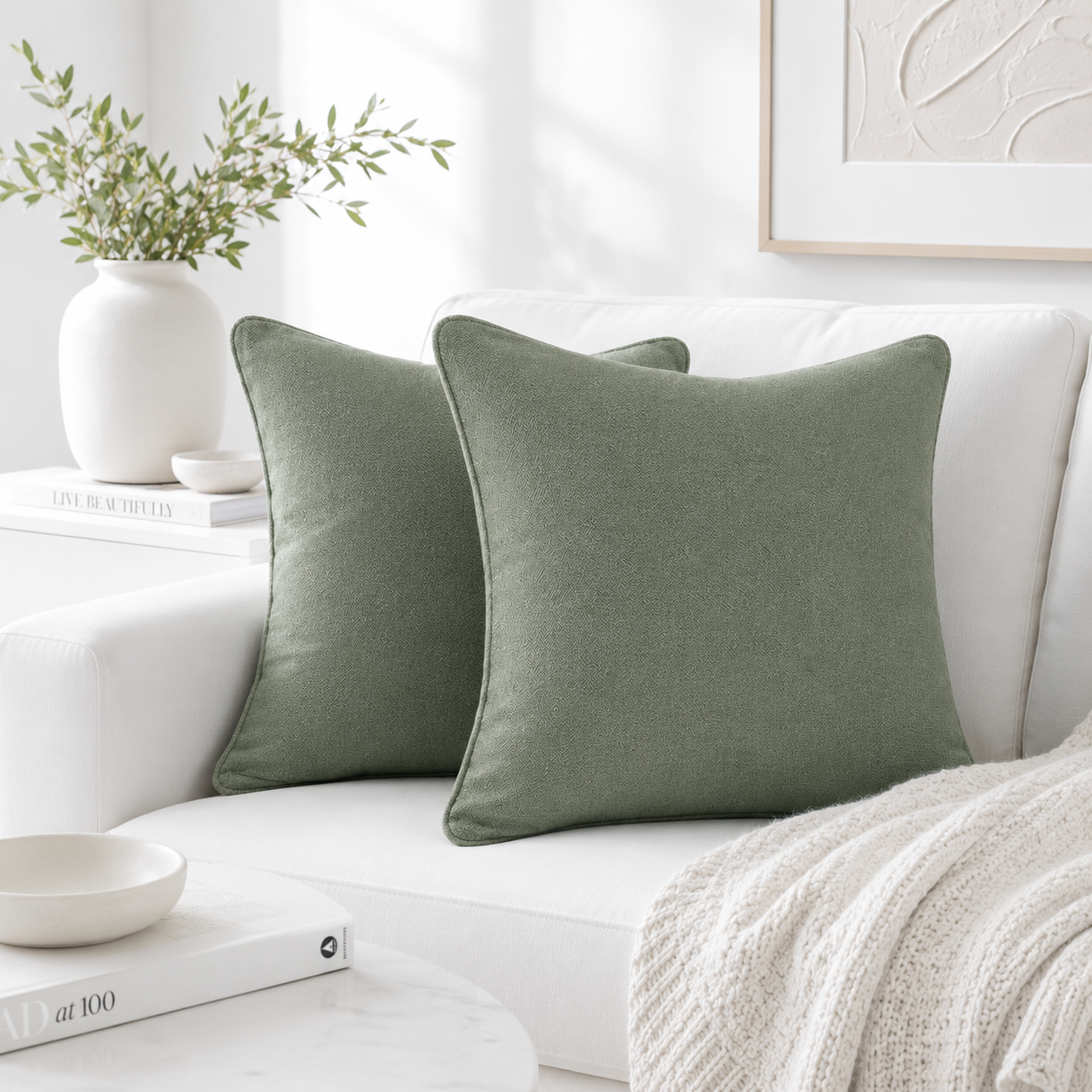 Soft Sage Comfort Pillow Cover - Sage Green