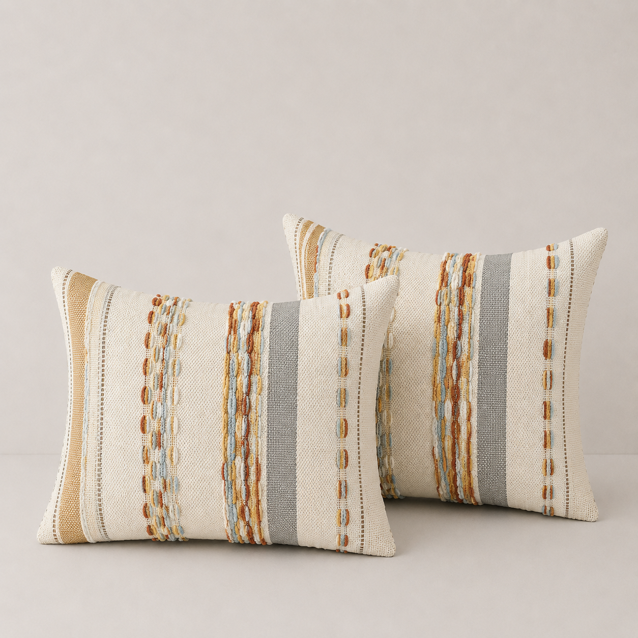 Textured Boho Chenille Pillow Cover - Yellow
