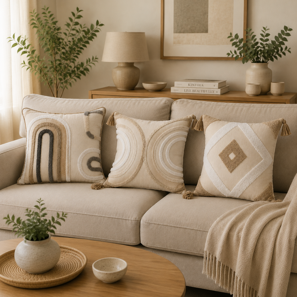 Chic Bohemian Throw Pillow Cover - Boho Diamond