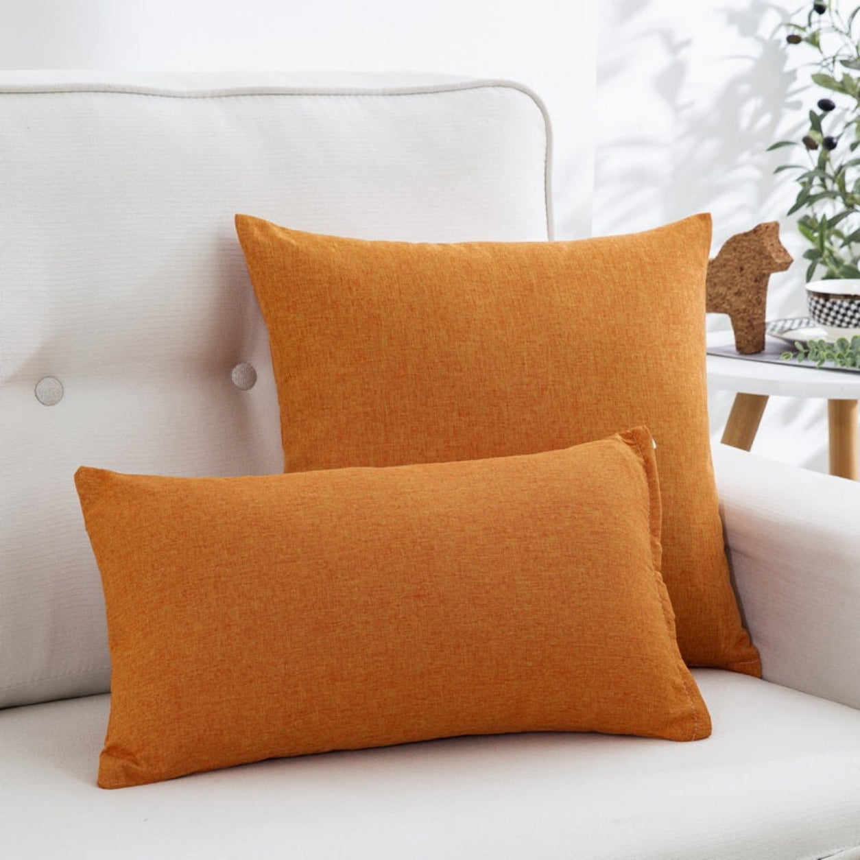 Throw Pillow Cover Living Room Accent - Orange