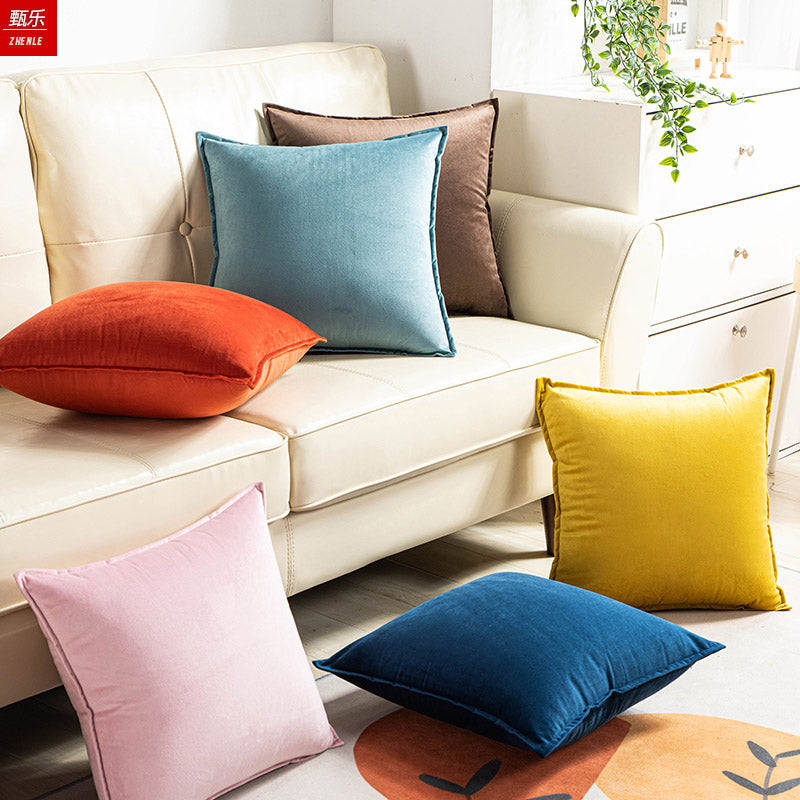 Soft Velvet Sofa Pillow Cover - Pink