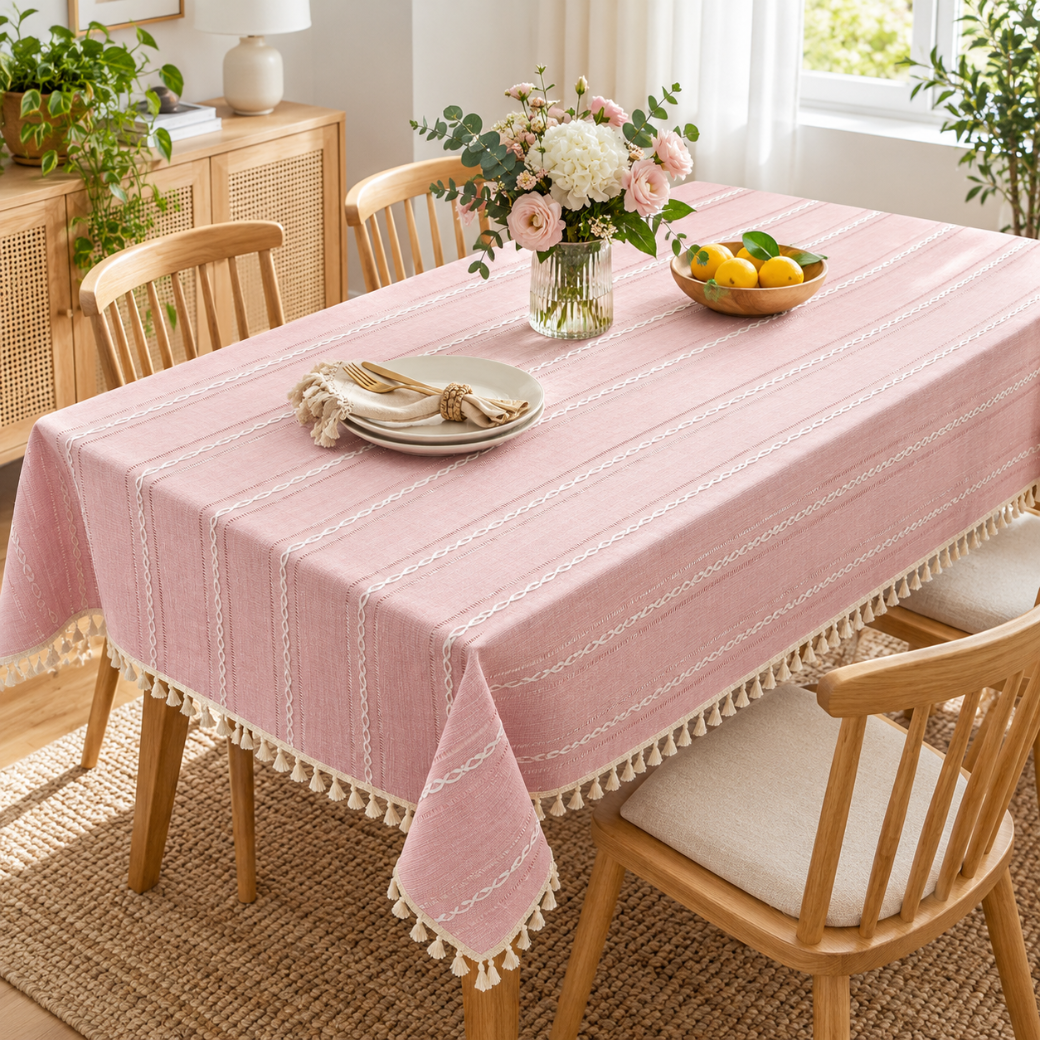Cotton Linen Tablecloth – Elegant Solid