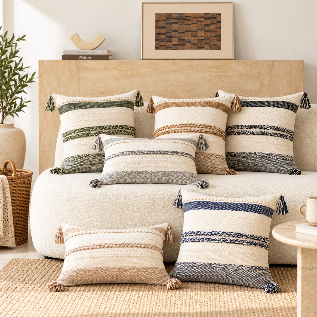 Artistic Boho Cushion Cover – Black