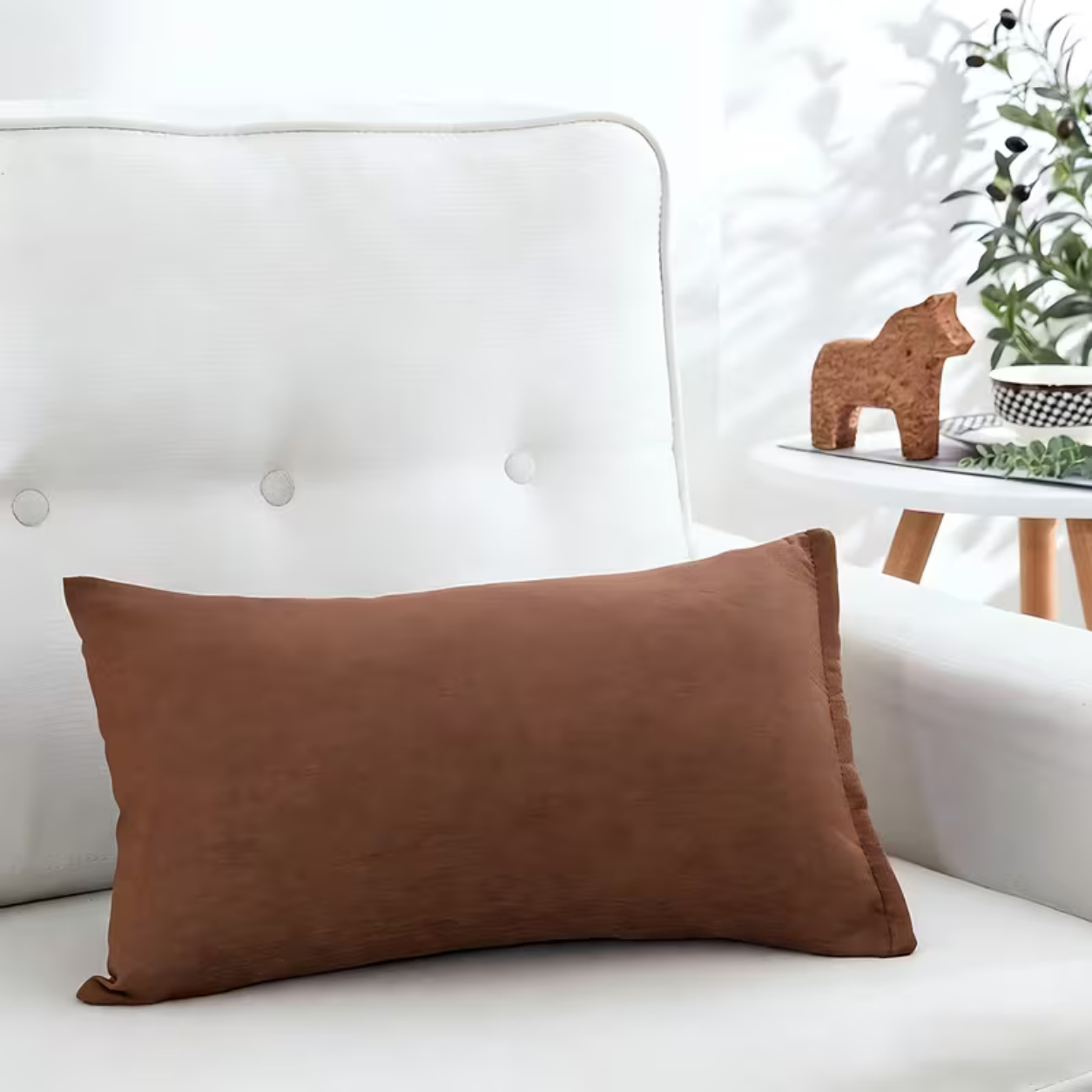 Modern Soft Pillow Cover Cushion- Brown