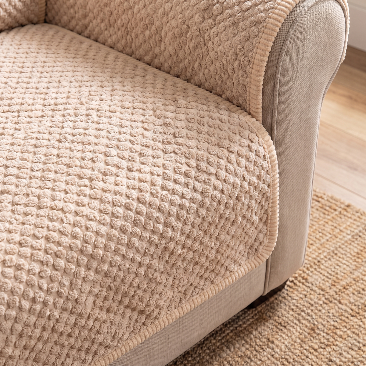 Pet-Proof Quilted Couch Cover – Textured – tucked edge detail