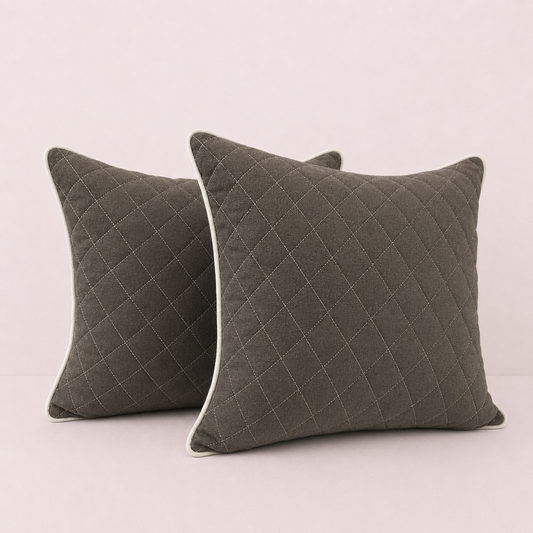 Luxury Quilted Throw Pillow Cover Set