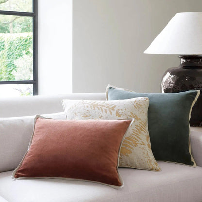 Velvet/Linen Decorative Pillow Cover- Brown