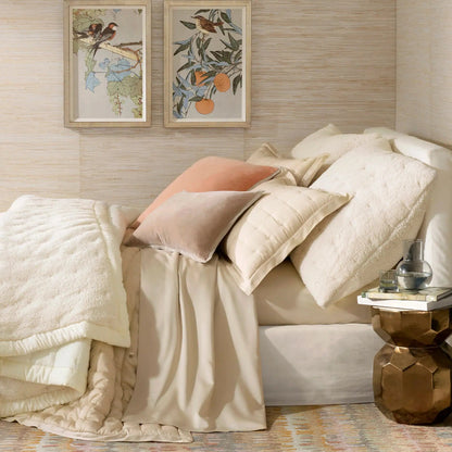 Velvet/Linen Decorative Pillow Cover- Blush Pink