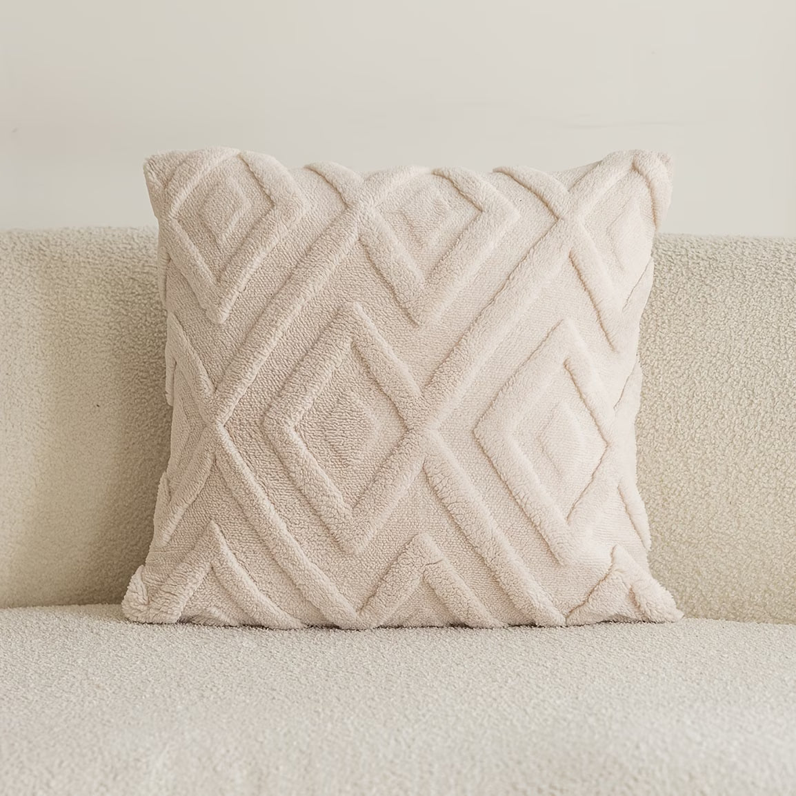 Boho Abstract Throw Pillow Cover- Ivory