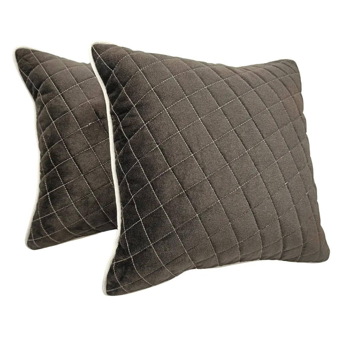 Luxury Quilted Throw Pillow Cover Set