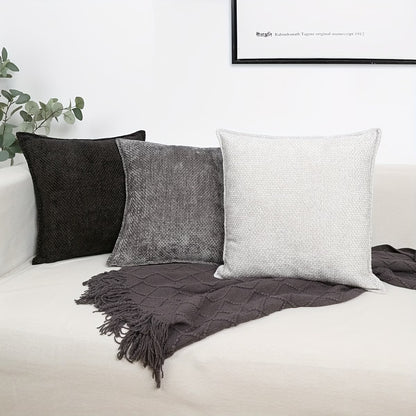 Luxury Chenille Throw Pillow Covers- Ivory