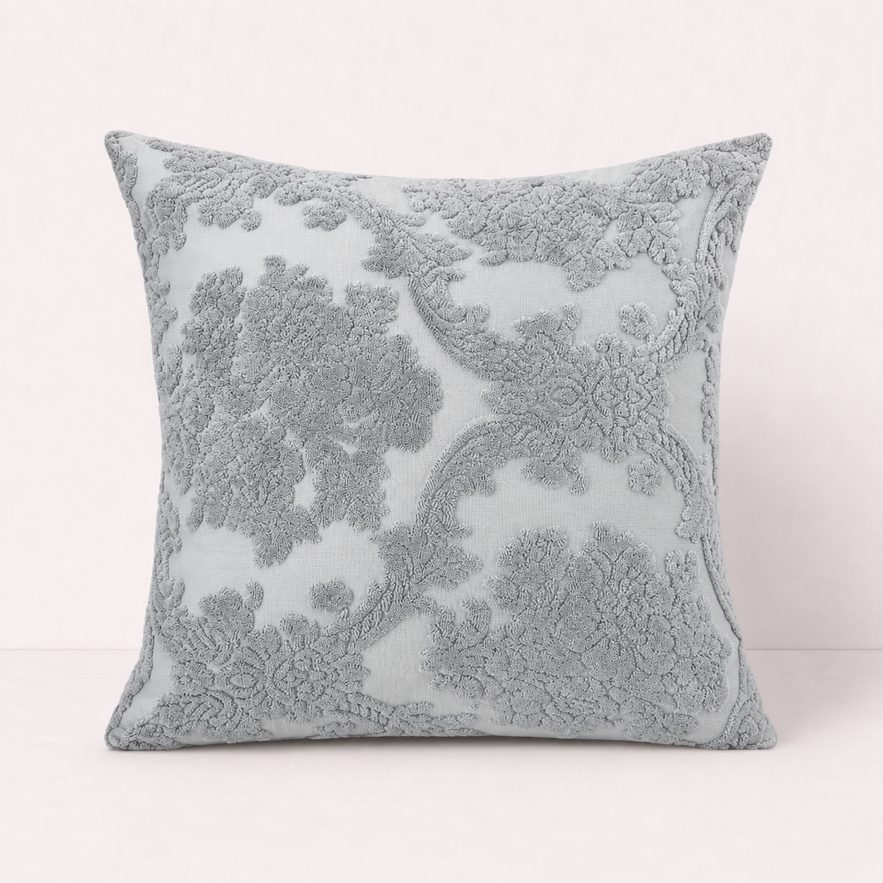Elegant Jacquard Throw Pillow Cover -Gray