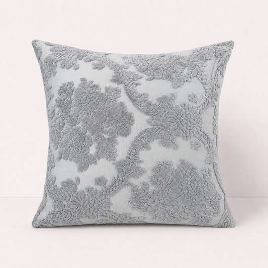Elegant Jacquard Throw Pillow Cover -Gray