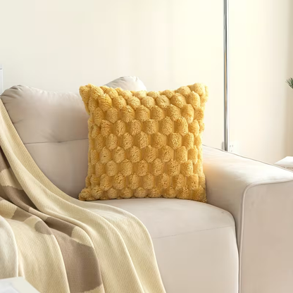 Plush Throw Pillow Cover- Yellow