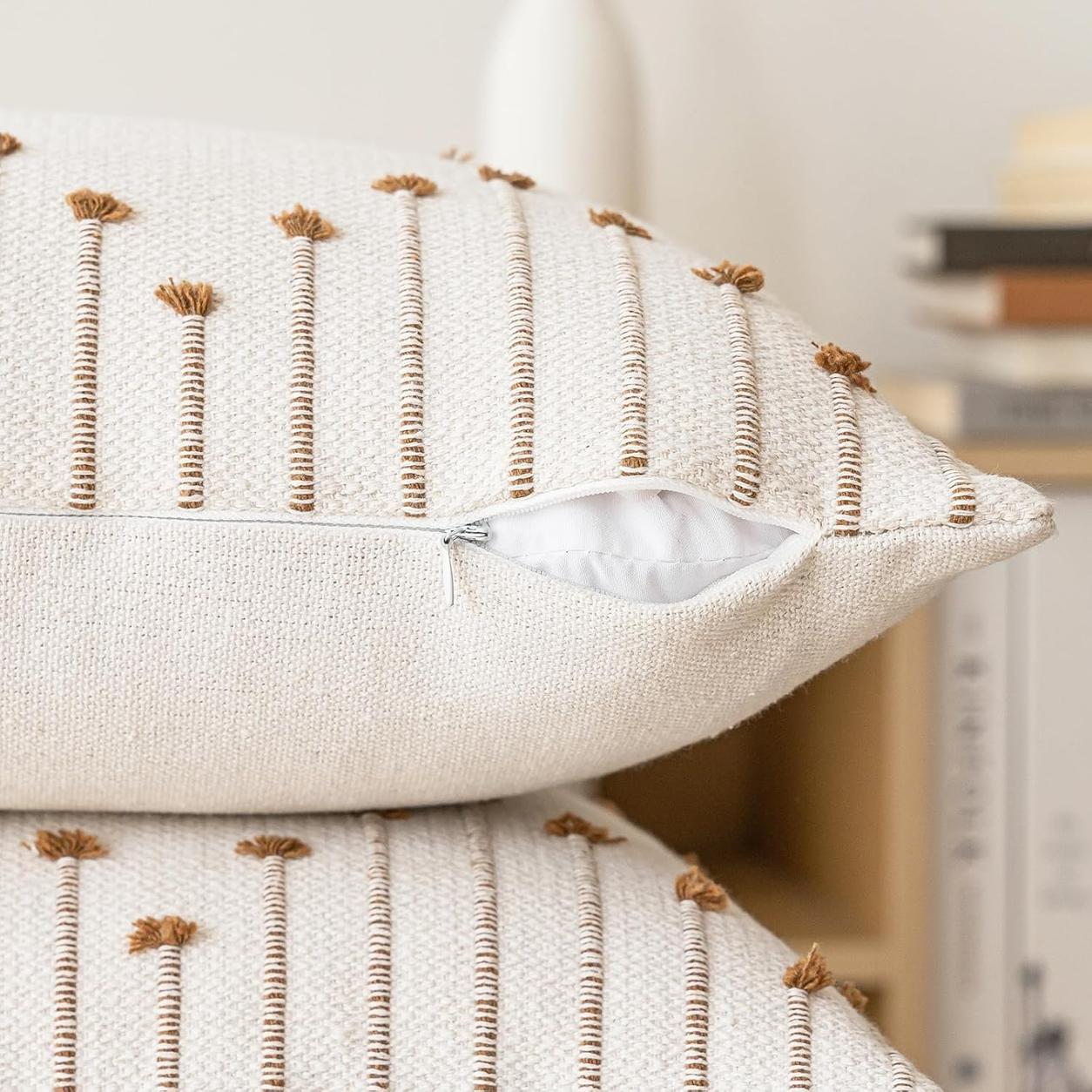 Chic Farmhouse Pillow Cover Modern Cushion - Grey