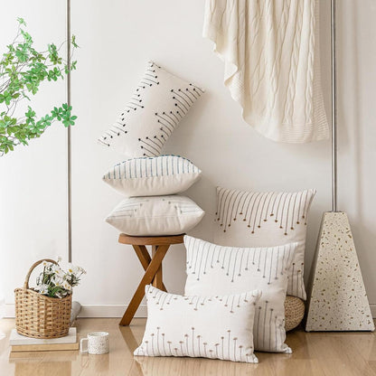 Chic Farmhouse Pillow Cover Modern Cushion - Grey
