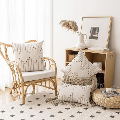 Chic Farmhouse Pillow Cover Modern Cushion - Grey