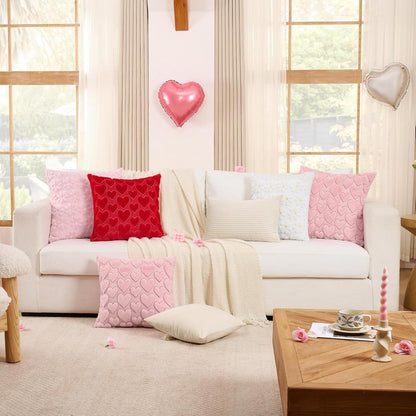 Pink 3D Flower Pillow Cover Set