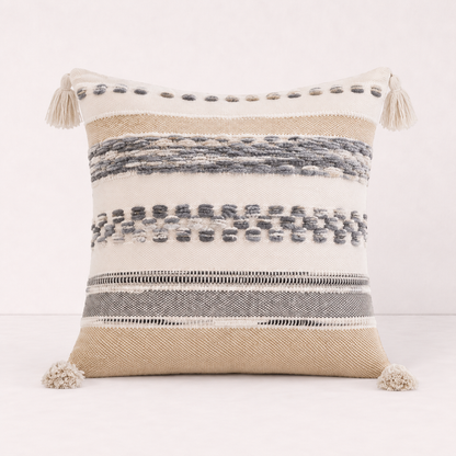 Artistic Boho Throw Pillow Cover - Grey