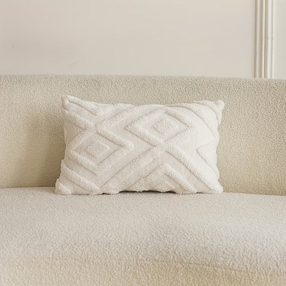Boho Abstract Throw Pillow Cover- White