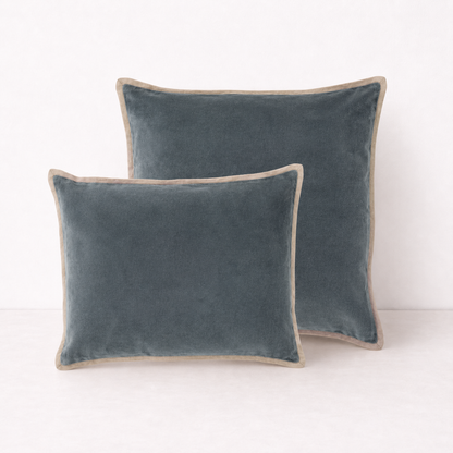 Velvet/Linen Decorative Pillow Cover- Grey