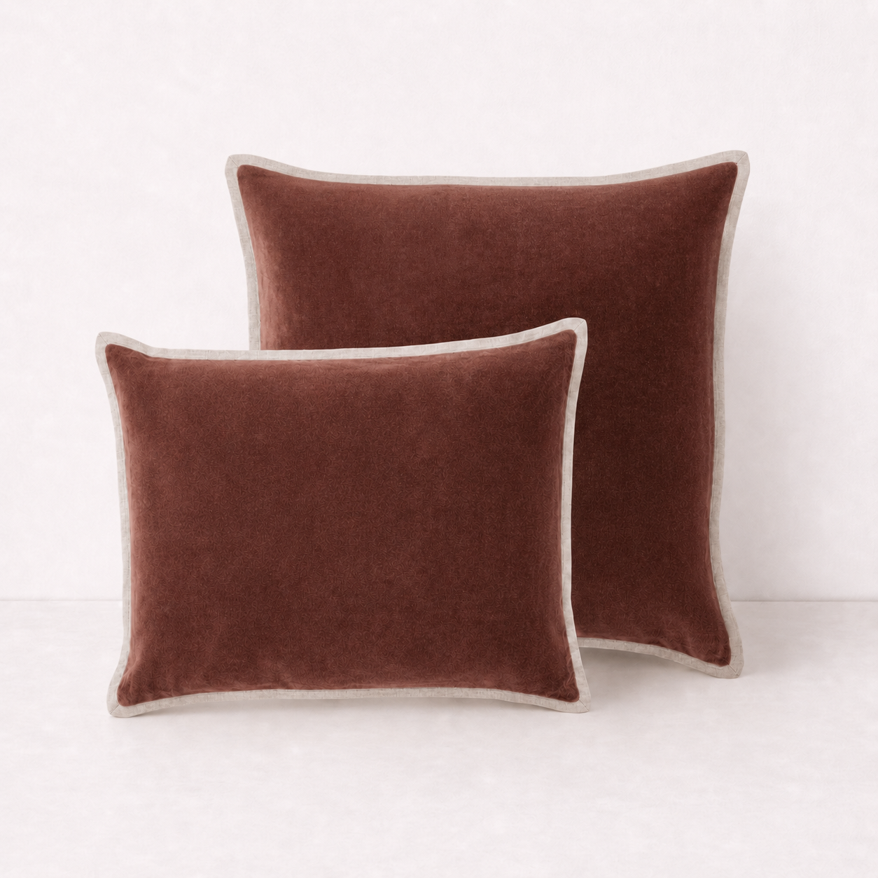 Velvet/Linen Decorative Pillow Cover- Brown