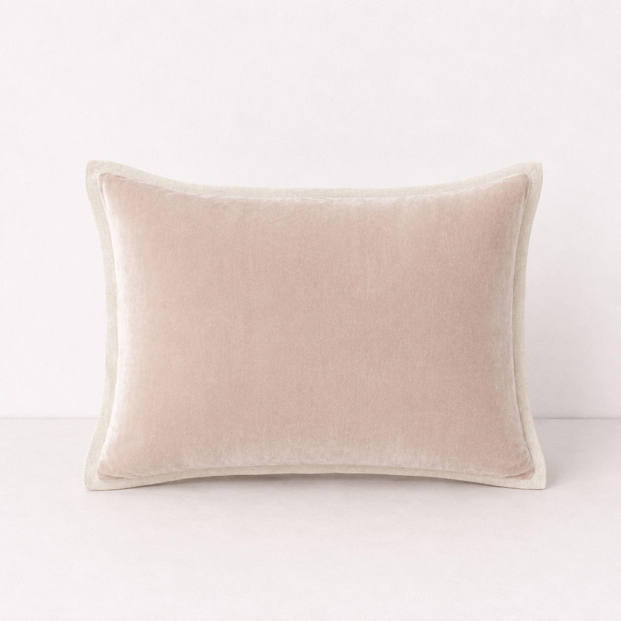 Velvet/Linen Decorative Pillow Cover- Blush Pink