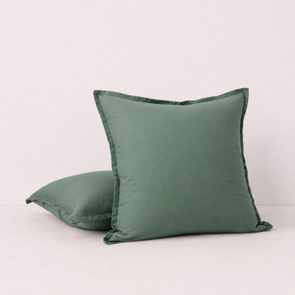 Relaxed Linen Decorative Throw Pillow Cover- Green