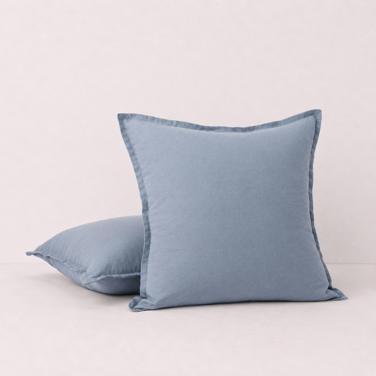 Relaxed Linen Decorative Throw Pillow Cover- Blue