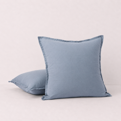 Relaxed Linen Decorative Throw Pillow Cover- Blue