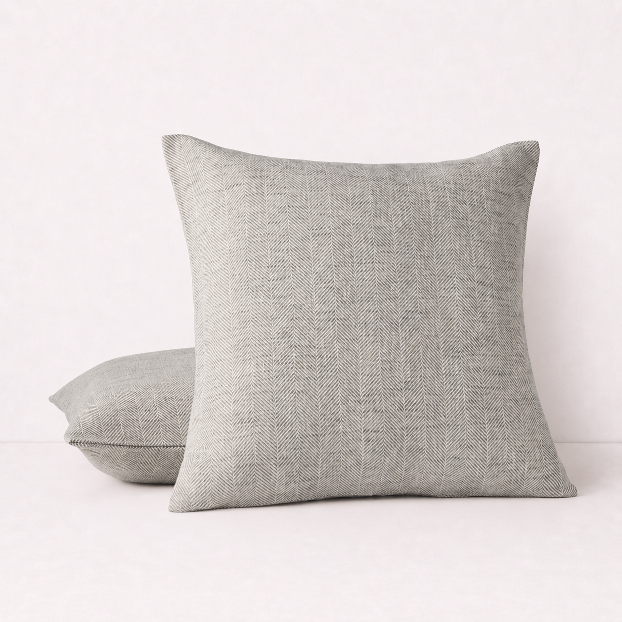 Herringbone Weave Decorative Throw Pillow Cover- Grey