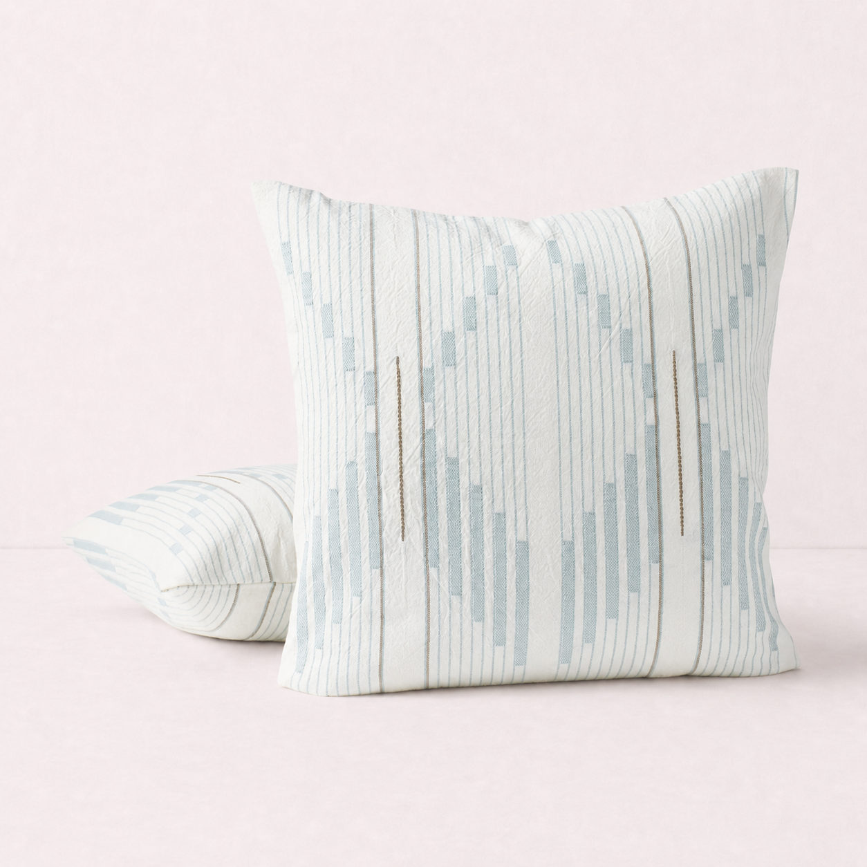 Geometric Stripe Decorative Throw Pillow Cover- Blue