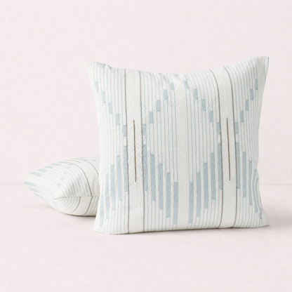 Geometric Stripe Decorative Throw Pillow Cover- Blue
