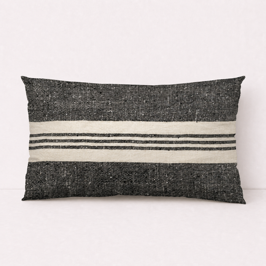 Woven Stripe Lumbar Pillow Cover