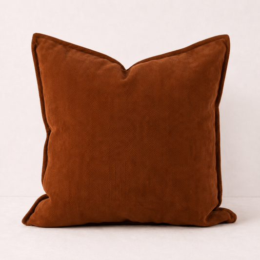 Solid Sofa Pillow Cover Case- Rust