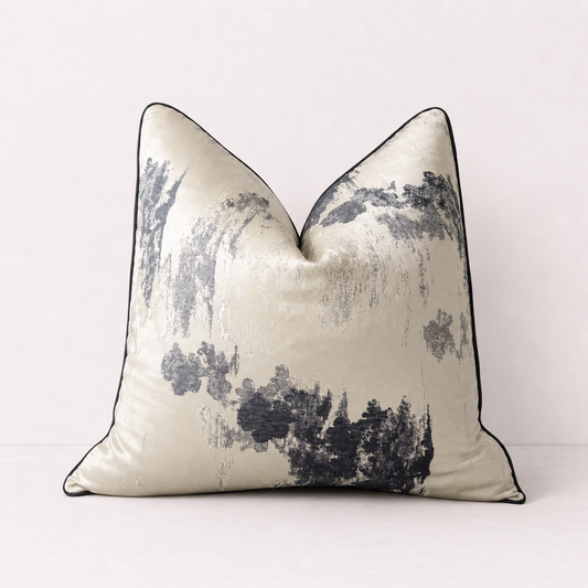 Luxury Geometric Pillow Cover Design - Black