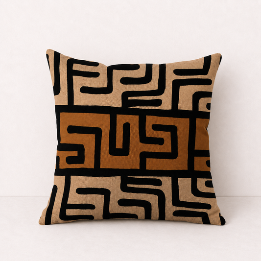 Bohemian Geometric Pillow Cover Case - Brown