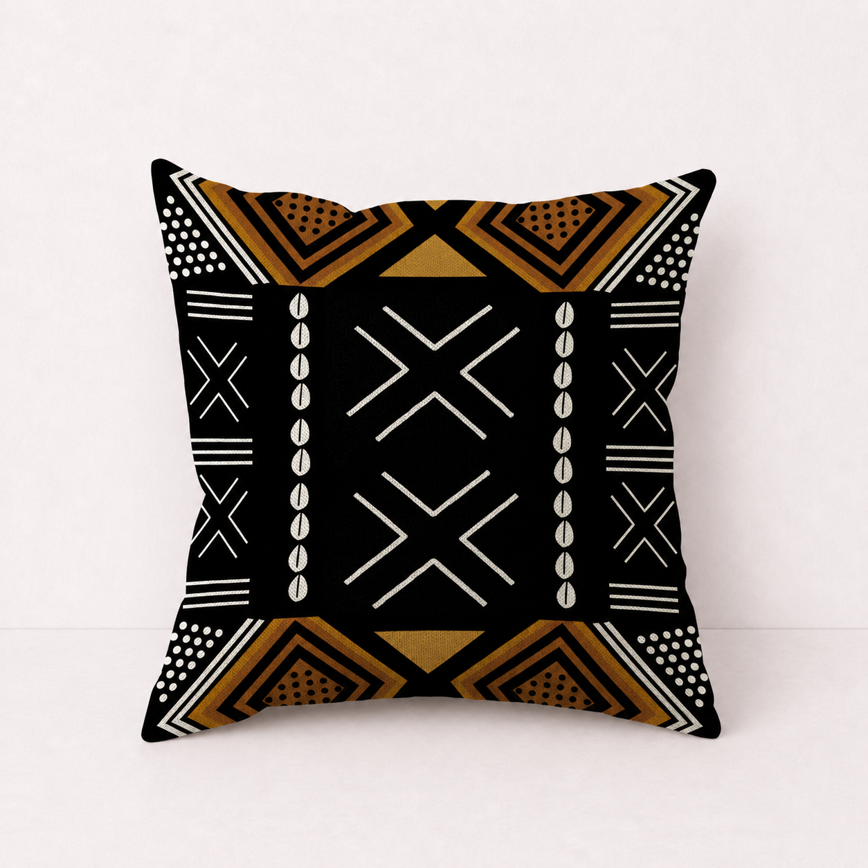 Bohemian Geometric Pillow Cover Case - Black