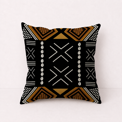 Bohemian Geometric Pillow Cover Case - Black