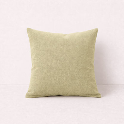Solid Zipper Linen Pillow Cover - Green