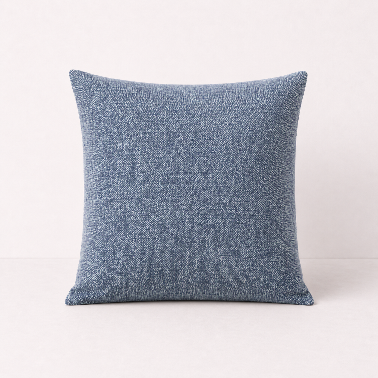 Solid Zipper Linen Pillow Cover - Blue