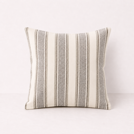Solid Zipper Linen Pillow Cover - Grey
