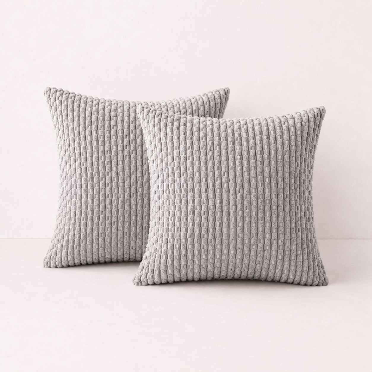 Soft Corduroy Striped Pillow Cover - Grey
