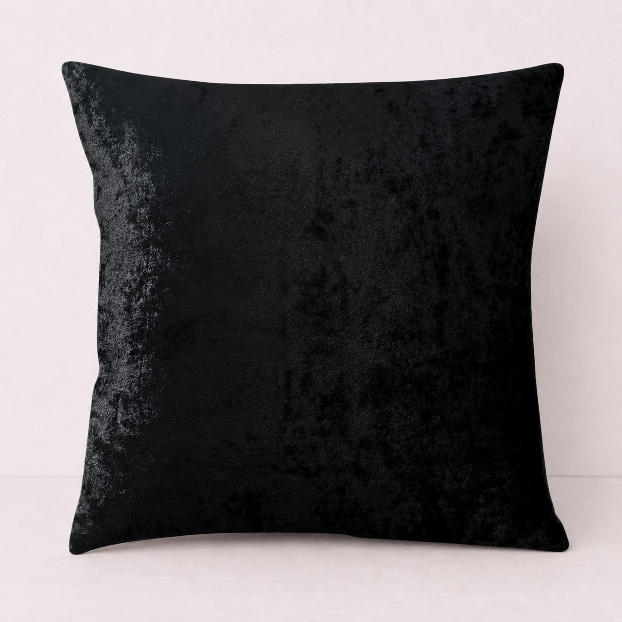 Crushed Velvet Sofa Pillow Cover - Black