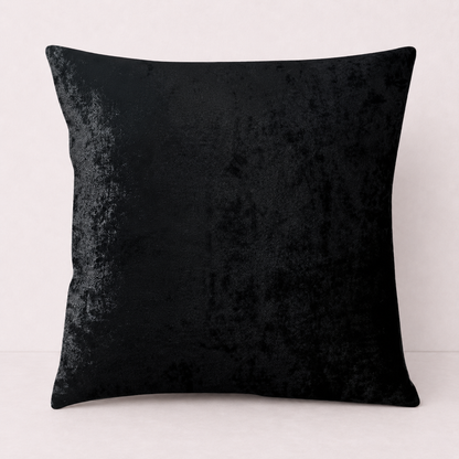 Crushed Velvet Sofa Pillow Cover - Black