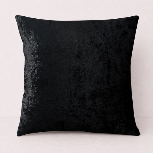 Crushed Velvet Sofa Pillow Cover - Black